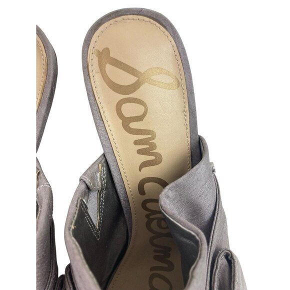 *Sam Edelman Yumi Bow Mule Heels Womens Sz 8 Gray Silver Girly Romantic Wedding - Picture 12 of 14